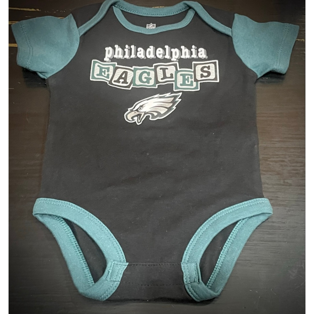 NFL Team Apparel Philadelphia Eagles Bodysuit 3-6 Months Black Teal